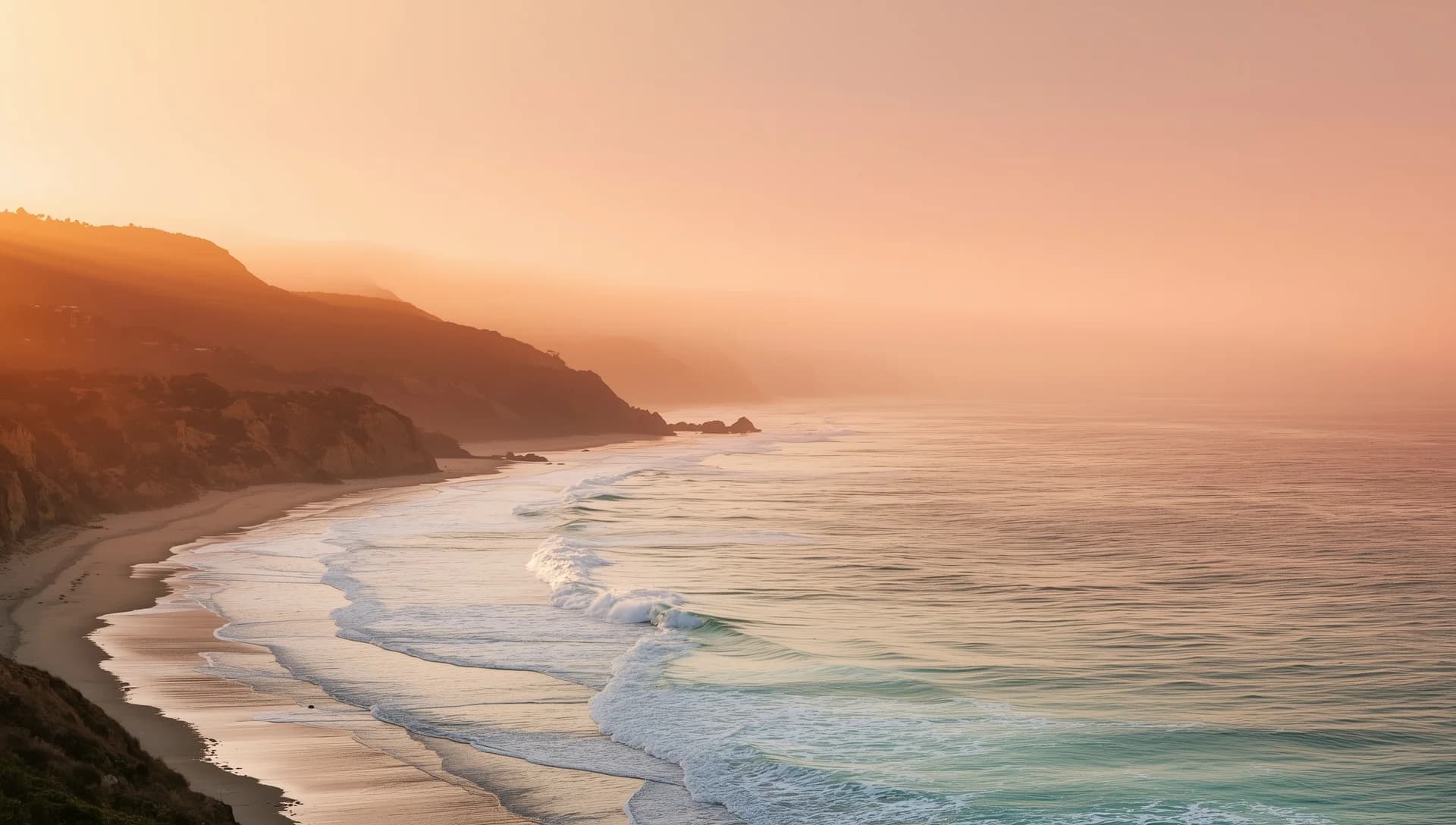 California Pacific coastline at golden hour sunrise - symbolizing hope and new beginnings in addiction recovery